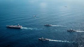 The U.S. Navy's Gerald R. Ford Carrier Strike Group, including the flagship USS Gerald R. Ford, USS Winston S. Churchill, USS Mahan and USS Bainbridge, sail towards the Caribbean Sea.