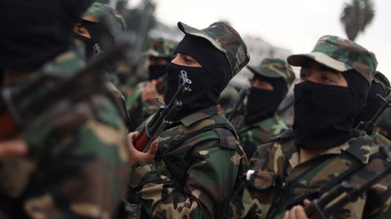 (File Photo) Graduates of Syria's General Security forces under the country's new administration attend a ceremony in the northern city of Aleppo.