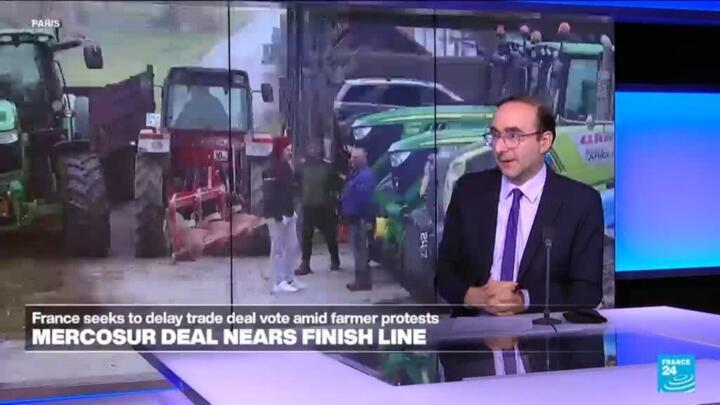 Mercosur free trade deal is likely to be delayed amid French agricultural protests