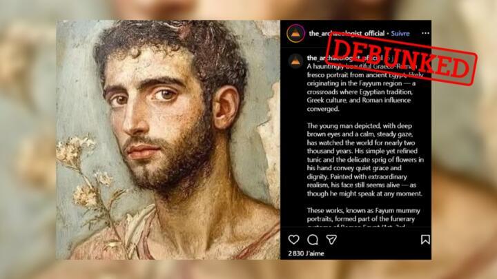 This fake Fayum portrait published on October 7, 2025 was actually created by AI.